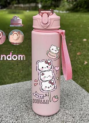 Дитяча пляшка для води hello kitty 750 мл as-750 рожева