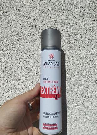 Лак для волос vitanove extreme 4 250 мл — сильная фиксация, профессиональный стайлинг, долговременный эффект