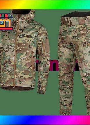 Bs костюм влаго-ветрозащитный softshell best mix (куртка и штаны) мультикам xl bas77/n