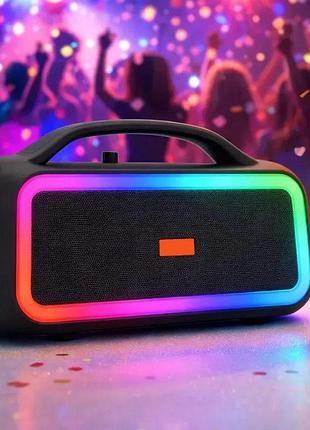 Портативная bluetooth колонка ms-3644bt-w 20вт с микрофоном usb, sd, дисплей, 40x22x15см black