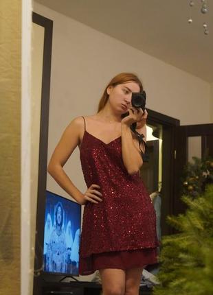 Платье в пайетках бардо next новогоднее1 фото