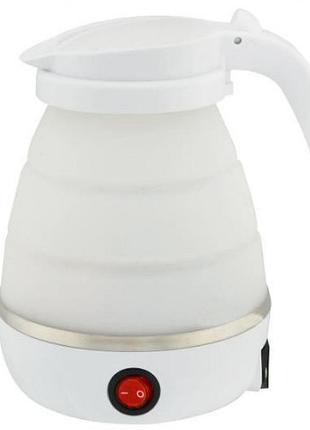 Складной силиконовый электрочайник smarttech foldable kettle 600мл белый