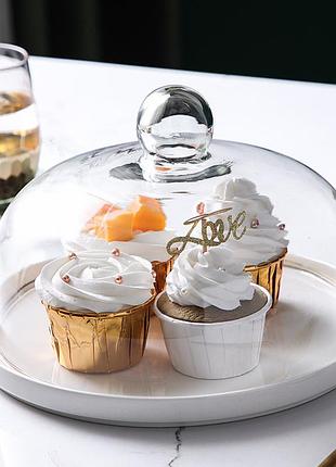 Тортовница с крышкой crystal 1 7942 24х10.5 см