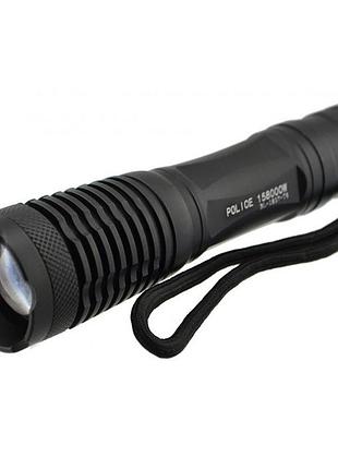 Аккумуляторный фонарь ручной металлический 1000 lumen police bl 1837 t6 50000w