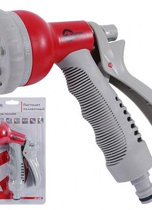 Насадка пистолет-распылитель intertool ge-0001 на шланг 1/2", 8 режимов полива