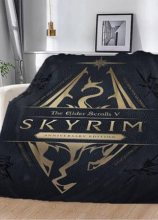 Плед 3d плюшевый подарочный skyrim 160х200 см