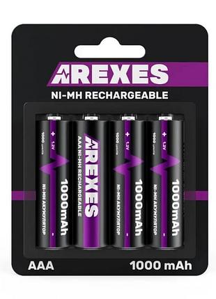 Аккумулятор aaa arexes 1000mah 1.2v ni-mh, мини пальчиковый, 1 шт