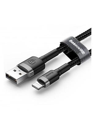 Кабель для зарядки черный baseus data lightning 2.4a 1 м calklf-eg1
