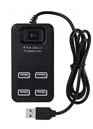 Юсб хаб на 4 usb порти 2.0 p-1601 чорний