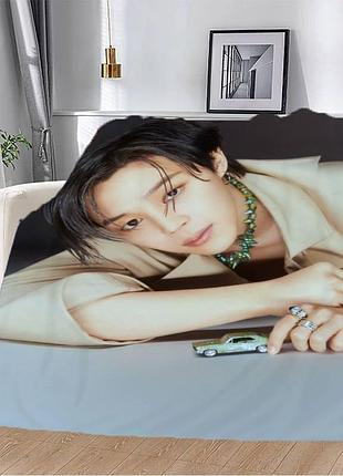 Плед плюшевый на подарок 3d jimin bts 160х200 см 160 см, 135 см