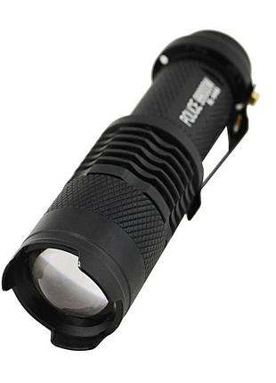 Фонарик аккумуляторный police bl-8468 q5 50000w, ручной с zoom, 300 lumen, с зарядкой и батареей