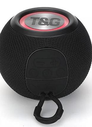 Беспроводной bluetooth маленький динамик колонка-радио с подсветкой черная tg337 5w
