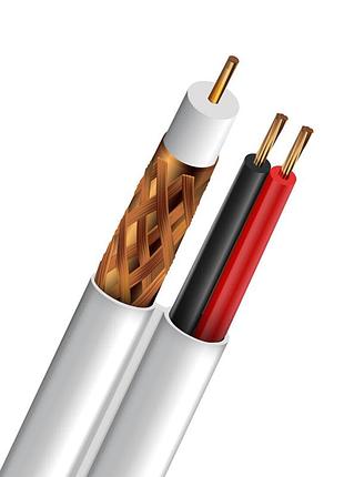 Кабель коаксіальний sl-59+2*0.44 cu 0.8mm indoor trinix 305m