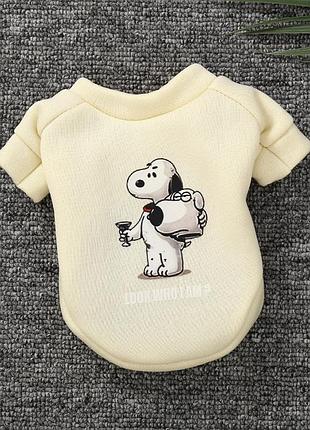 Худи на флисе для собаки dog 11235 l молочное