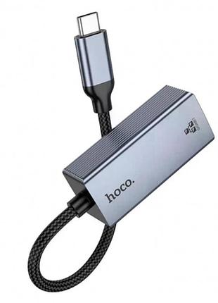 Мережевий адаптер hoco ua37 type-c ethernet adapter (1000 mbps)