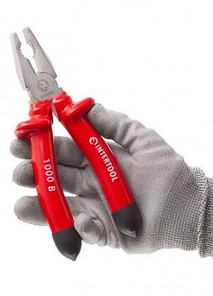 Плоскогубцы 200 мм, диэлектрические, 1000 в, crv 6150 intertool nt-0314