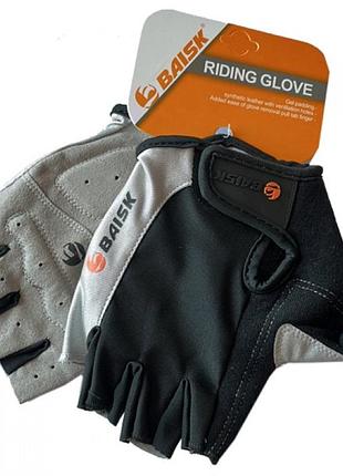 Велосипедные перчатки беспалые размер m серые baisk bsk-2295 riding glove