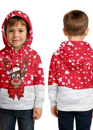 Худи детское с 3d принтом merry reindeer 31783 140 см