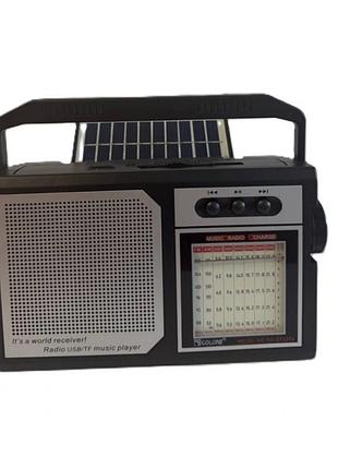 Радиоприемник солнечной панелью golon kb rx bt 329 solar с bluetooth и usb/sd