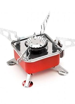 Пальник газовий туристичний маленький плитка intertool gs-0010