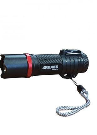 Фонарь аккумуляторный arexes ar-8806, ручной светодиодный с электроимпульсной зажигалкой, micro usb, 3 режима, 105×30 мм