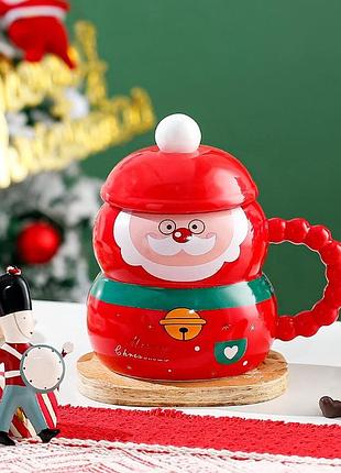 Кружка с крышкой новогодняя merry christmas 4 13688 400 мл