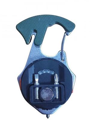 Фонарь w5143-cob (white+yellow+red), multitool, li-ion аккум., магнит, карабин, отвертка, зу type-c зелёный