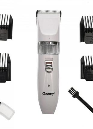 Машинка для стрижки животных geemy gm-634, аккумуляторная с керамическими лезвиями, насадками 3–12 мм