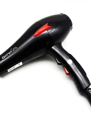 Фен для волос черный с двумя режимами gemei gm-1706 1500w