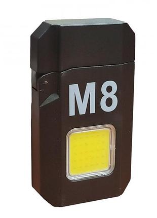 Електроімпульсна запальничка m8 з ліхтариком, дисплеєм та usb зарядкою, 3w