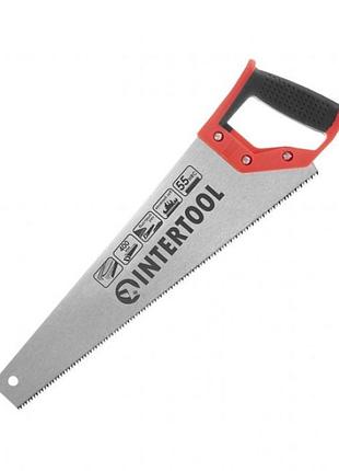 Ножовка по дереву intertool ht-3101 400 мм с закалёнными зубьями, 7 tpi, 55 hrc