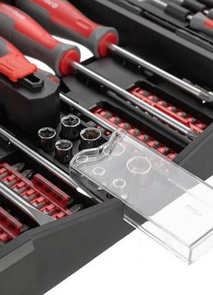 Набор отверток intertool vt-3363, 63 предмета, биты и головки, cr-v сталь, кейс-органайзер 3