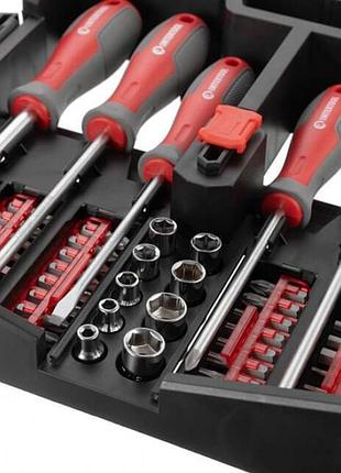 Набор отверток intertool vt-3363, 63 предмета, биты и головки, cr-v сталь, кейс-органайзер 4
