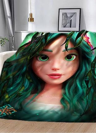 Плед плюшевый 3d подарочный, с принтом лесная мавка, 160×200 см