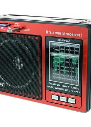 Переносной радио приемник красный "golon" rx-006uar usb fm