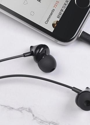 Проводные наушники вакуумные с микрофоном черные 3.5mm hoco m60 perfect sound universal 1.2m