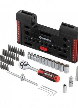 Набор отверточных насадок и головок с трещеткой 57 единиц в кейсе storm intertool vt-3657