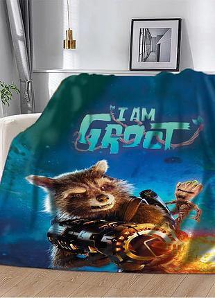 Плед плюшевий 3d марвел i am groot 160х200 см 160 см, 135 см