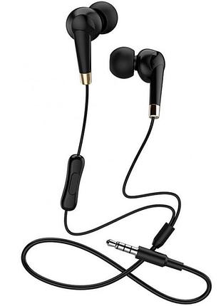 Проводные наушники вакуумные с микрофоном черные 1.2 m 3.5mm hoco m58 amazing