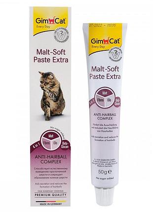 Паста gimcat every day malt-soft paste extra для котів для виведення шерсті зі шлунку 50 г