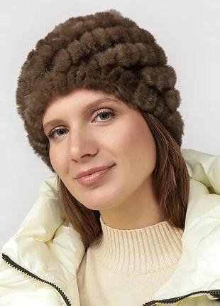 Шапка хутряна жіноча, коричнева