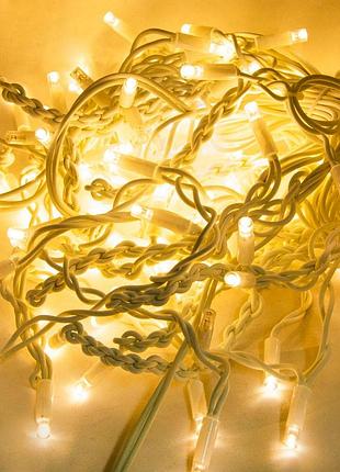 Гирлянда новогодняя уличная xmas short curtain-ww-1, бахрома 115 led, теплый белый свет, 5.2×0.5 м