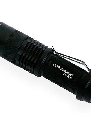 Ліхтар ручний bl-525, акумуляторний, світлодіодний, компактний, алюмінієвий корпус, 3 режими