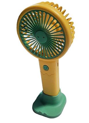 Вентилятор акумуляторний light and handy fan, 700 маг, 3 швидкості, 1.5-2.5 вт, usb type-c, 16.5 см, з підставкою для телефона, жо