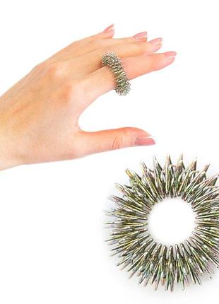 Масажне кільце су джок fingerring fr-11, металеве, пружинне, для пальців рук, діаметр 11 мм