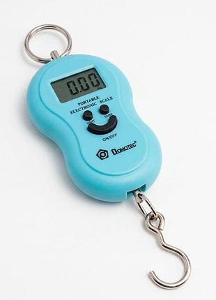 Електронні портативні ваги-кантер domotec ms-601 з lcd-дисплеєм, блакитною, ваги з гачком