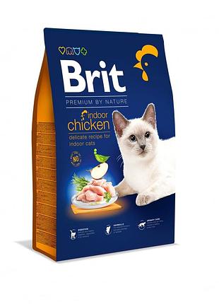 Корм сухий brit premium cat by nature indoor для дорослих домашніх котів з куркою 8 кг