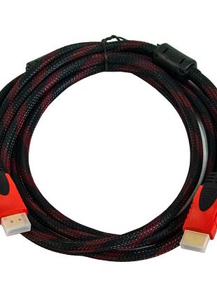 Кабель hdmi v1.4, шнур hdmi–hdmi 3 м, в тканевой оплетке, для телевизора и компьютера