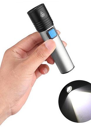 Фонарь bl k31, аккумуляторный ручной, светодиодный с фокусировкой и usb зарядкой