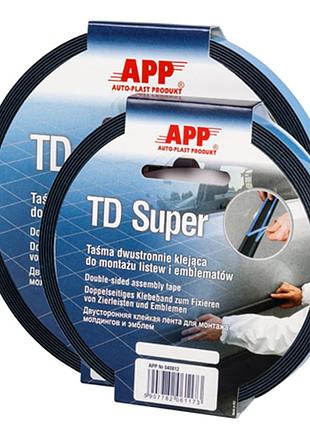 Скотч двусторонний 25мм х 10м "td super" синий app, 040824
